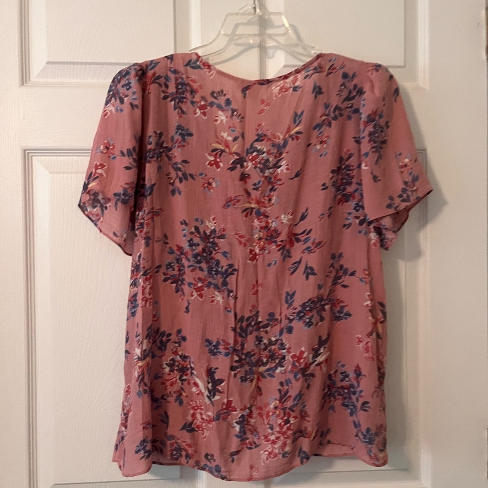 Pink Smocked Flutter Sleeve Blouse - Picture 4 of 4